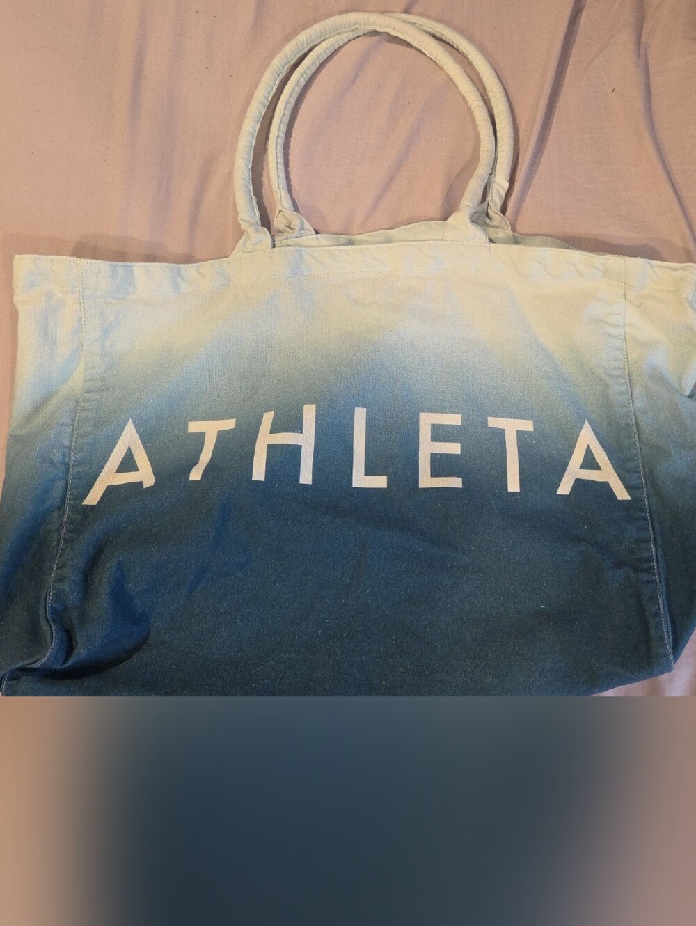 Athleta Ombre Navy to Light Blue Canvas Tote